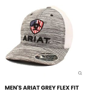 Ariat Gray and White snap back hat